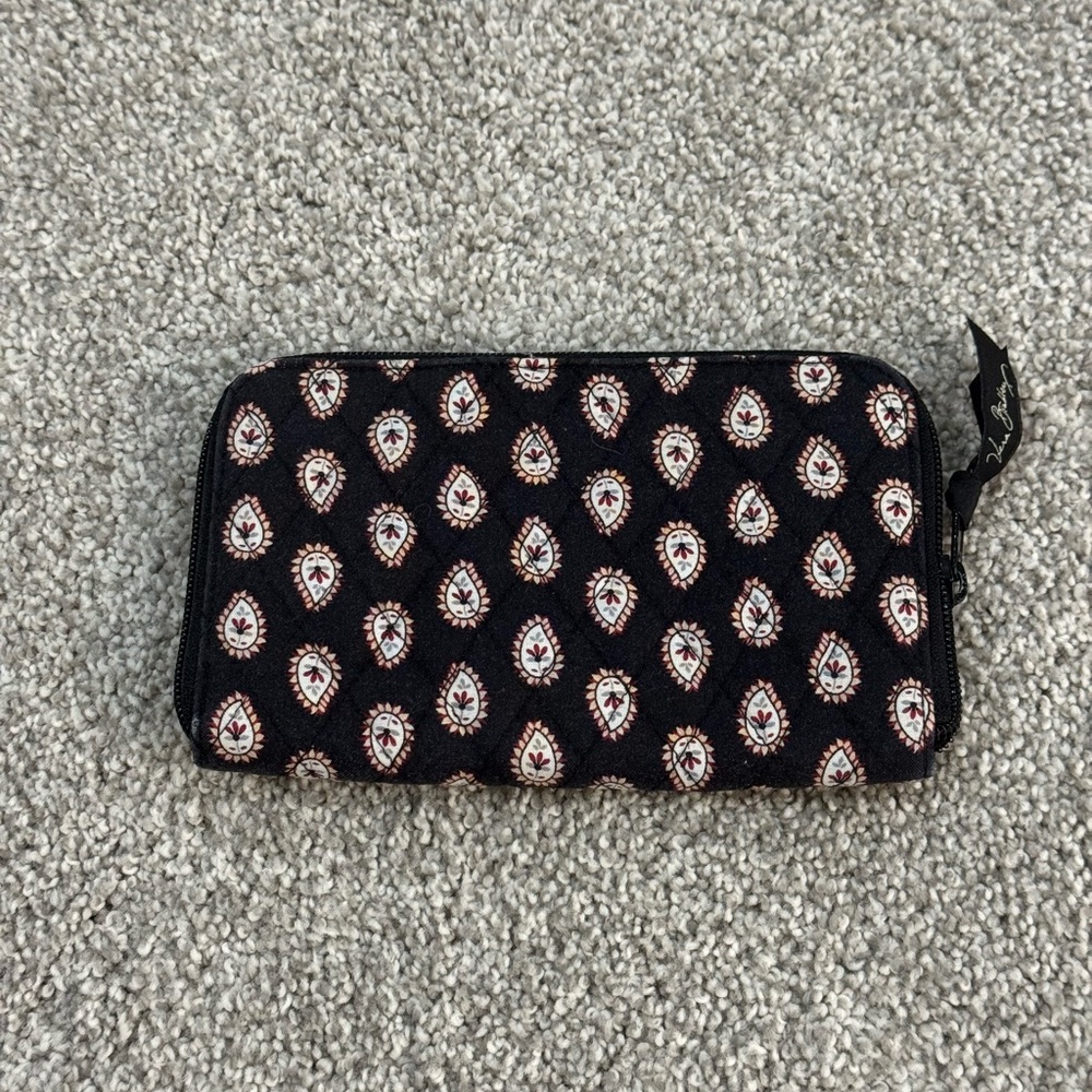 Vera Bradley Black and Red Paisley Zip Wallet